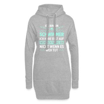 Ich Bin Ein Schwimmer Ich Höre Erst Auf Wenn Ich F - Hoodie-Kleid - Grau meliert - Vorne