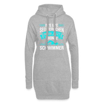 Bye Bye Seepferdchen In Bin Jetzt Bronze Schwimmer - Hoodie-Kleid - Grau meliert - Vorne