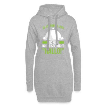 Ja, Ich Bin Kellner Und Nein, Ich Heiße Nicht "Hal - Hoodie-Kleid - Grau meliert - Vorne