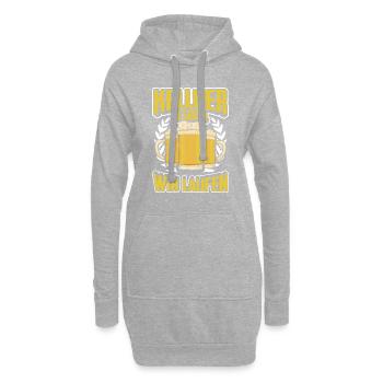 Kellner Sie Saufen, Wir Laufen - Hoodie-Kleid - Grau meliert - Vorne