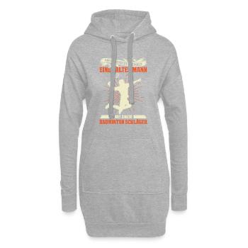 Unterschätze Niemals Einen Alten Mann Mit Einem Ba - Hoodie-Kleid - Grau meliert - Vorne