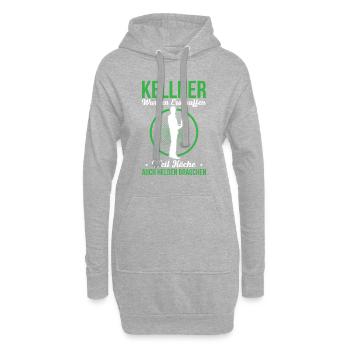 Kellner Wurden Erschaffen Weil Köche Auch Helden B - Hoodie-Kleid - Grau meliert - Vorne