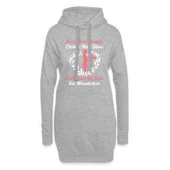 Kurz Und Knapp, Ehrlich Und Klar: Kellnerin Zu Sei - Hoodie-Kleid - Grau meliert - Vorne