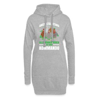 Anstaltsleitung Alle Hühner Hören Auf Mein Kommand - Hoodie-Kleid - Grau meliert - Vorne