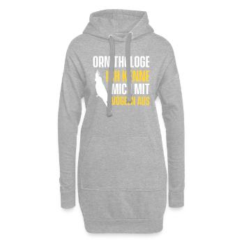 Ornithologe Ich Kenne Mich Mit Vögeln Aus - Hoodie-Kleid - Grau meliert - Vorne