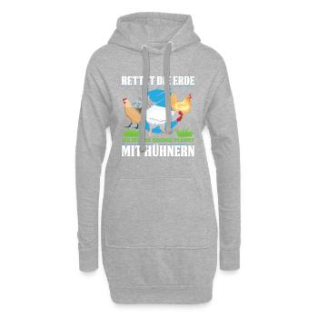 Rettet Die Erde Sie Ist Der Einzige Planet Mit Hüh - Hoodie-Kleid - Grau meliert - Vorne