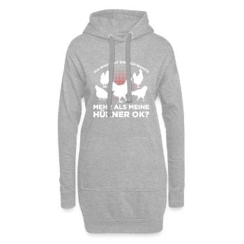 Ich Mag Halt Einfach Nichts Mehr Als Meine Hühner - Hoodie-Kleid - Grau meliert - Vorne