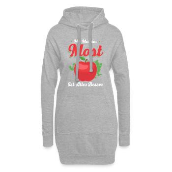 Mit Meinem Most Ist Alles Besser - Hoodie-Kleid - Grau meliert - Vorne