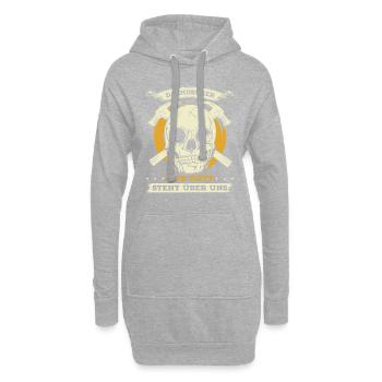 Dachdecker Nur Gott Steht Über Uns Geschenk - Hoodie-Kleid - Grau meliert - Vorne