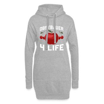 Obstbauer 4 Life Geschenk Obstbaum - Hoodie-Kleid - Grau meliert - Vorne