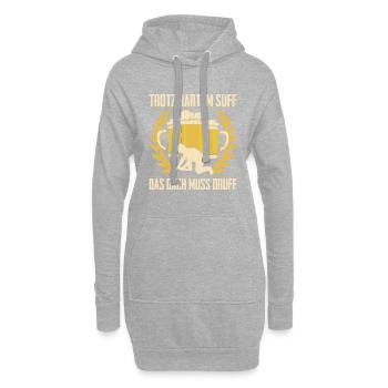 Trotz Hartem Suff Das Dach Muss Druff - Hoodie-Kleid - Grau meliert - Vorne