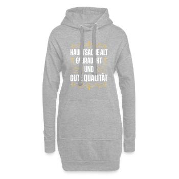 Hauptsache Alt Gebraucht Und Gute Qualität - Hoodie-Kleid - Grau meliert - Vorne