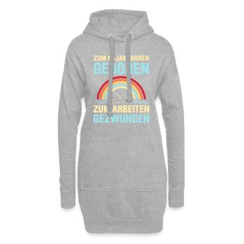 Zum Kajakfahren Geboren Zum Arbeiten Gezwungen - Hoodie-Kleid - Grau meliert - Vorne