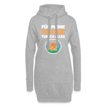 Für Meine Fische Tue Ich Alles Geschenk - Hoodie-Kleid - Grau meliert - Vorne