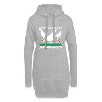 Ein Garten Zwei Eier Drei Wachteln - Hoodie-Kleid - Grau meliert - Vorne