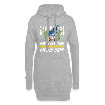 Mein Garten Meine Wachteln Meine Eier - Hoodie-Kleid - Grau meliert - Vorne