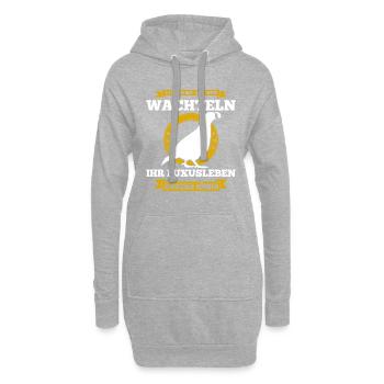 Ich Arbeite Hart Damit Meine Wachteln Ihr Luxusleb - Hoodie-Kleid - Grau meliert - Vorne