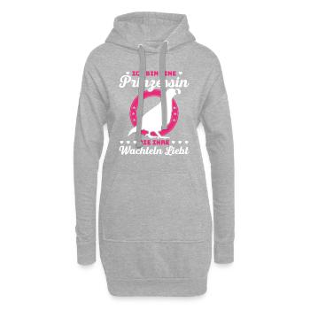 Ich Bin Eine Prinzessin Die Ihre Wachteln Liebt - Hoodie-Kleid - Grau meliert - Vorne