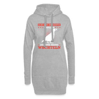 Ich Bin In Rente Endlich Zeit Für Meine Wachteln - Hoodie-Kleid - Grau meliert - Vorne