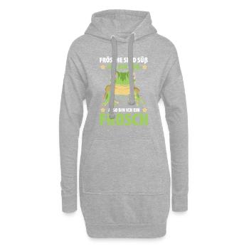 Frösche Sind Süß Ich Bin Süß Also Bin Ich Ein Fros - Hoodie-Kleid - Grau meliert - Vorne