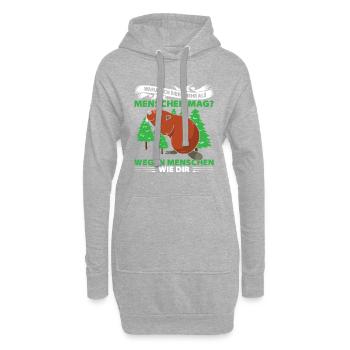 Warum Ich Biber Mehr Als Menschen Mag? Wegen Mensc - Hoodie-Kleid - Grau meliert - Vorne