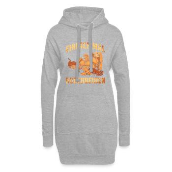 Einfach Mal Durchbeißen Biber Geschenk - Hoodie-Kleid - Grau meliert - Vorne