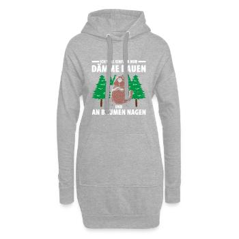 Ich Will Einfach Nur Dämme Bauen Und An Bäumen Nag - Hoodie-Kleid - Grau meliert - Vorne