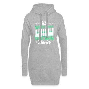 Wo Worte Versagen, Spricht Mein Klavier - Hoodie-Kleid - Grau meliert - Vorne