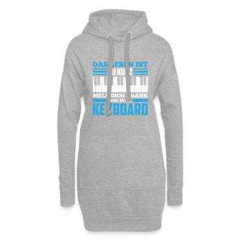 Das Leben Ist Zu Kurz Meld Dich Krank Und Spiel Ke - Hoodie-Kleid - Grau meliert - Vorne