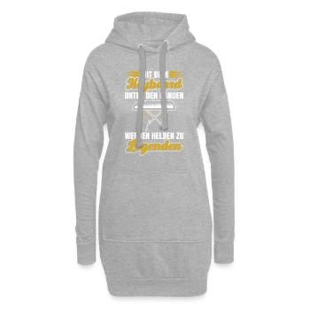Mit Dem Keyboard Unter Den Händen Werden Helden Zu - Hoodie-Kleid - Grau meliert - Vorne