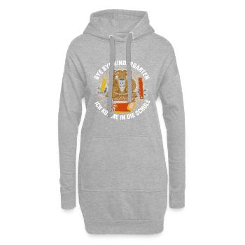 Bye Bye Kindergarten Ich Komme In Die Schule - Hoodie-Kleid - Grau meliert - Vorne