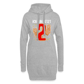 Ich Bin Jetzt 2 Beuteltier Känguru - Hoodie-Kleid - Grau meliert - Vorne