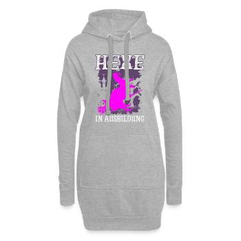 Hexe In Ausbildung Halloween Geschenk - Hoodie-Kleid - Grau meliert - Vorne