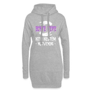 Echte Hexe Kein Kostüm Notwendig Halloween - Hoodie-Kleid - Grau meliert - Vorne