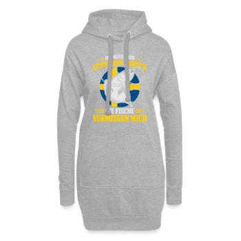 Ich Muss Nach Schweden Zurück Die Fische Vermissen - Hoodie-Kleid - Grau meliert - Vorne