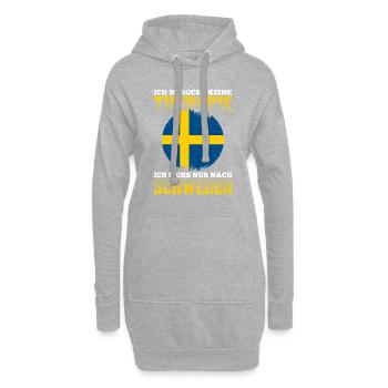 Ich Brauche Keine Therapie Ich Muss Nur Nach Schwe - Hoodie-Kleid - Grau meliert - Vorne