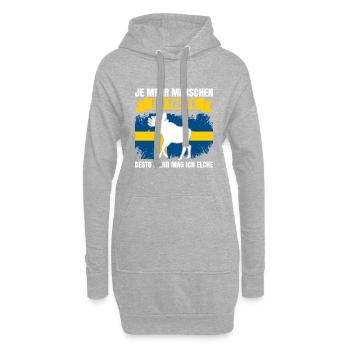 Je Mehr Menschen Ich Treffe, Desto Mehr Mag Ich El - Hoodie-Kleid - Grau meliert - Vorne