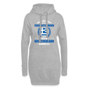 Unterschätze Niemals Einen Alten Mann Der In Griec - Hoodie-Kleid - Grau meliert - Vorne