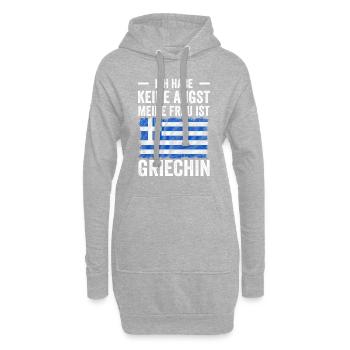 Ich Habe keine Angst Meine Frau Ist Griechin - Hoodie-Kleid - Grau meliert - Vorne