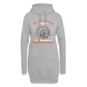 Mein Stachelschwein Und Ich Sind Das Perfekte Team - Hoodie-Kleid - Grau meliert - Vorne
