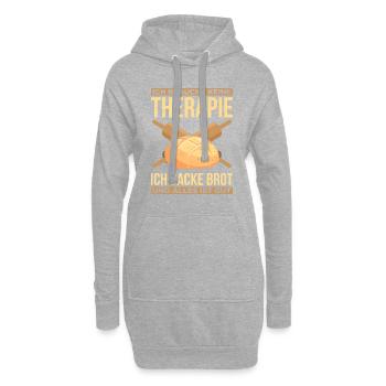 Ich Brauche Keine Therapie Ich Backe Brot Und Alle - Hoodie-Kleid - Grau meliert - Vorne