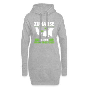 Zuhause Ist Wo Meine Degus Sind Geschenk - Hoodie-Kleid - Grau meliert - Vorne