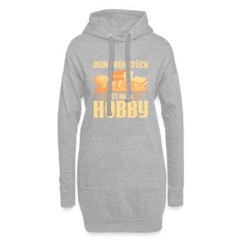 Dein Frühstück Ist Mein Hobby Bäcker - Hoodie-Kleid - Grau meliert - Vorne