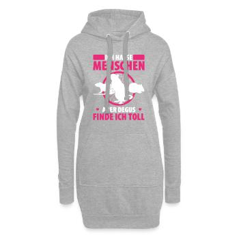 Ich Hasse Menschen Aber Degus Finde Ich Toll - Hoodie-Kleid - Grau meliert - Vorne