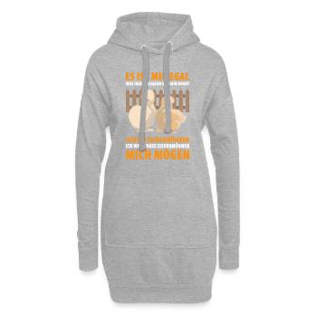 Seidenhühner Ich Will Das Seidenhühner Mich Mögen - Hoodie-Kleid - Grau meliert - Vorne