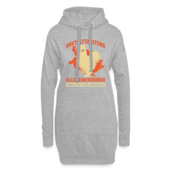 Alle Seidenhühner Hören Auf Mein Kommando - Hoodie-Kleid - Grau meliert - Vorne