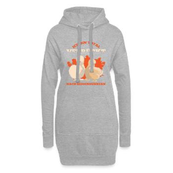 Ich Bin Total Verrückt Nach Seidenhühnern - Hoodie-Kleid - Grau meliert - Vorne
