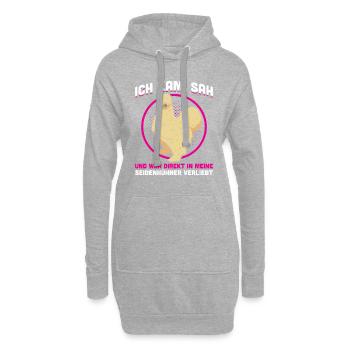 War Direkt In Meine Seidenhühner Verliebt - Hoodie-Kleid - Grau meliert - Vorne
