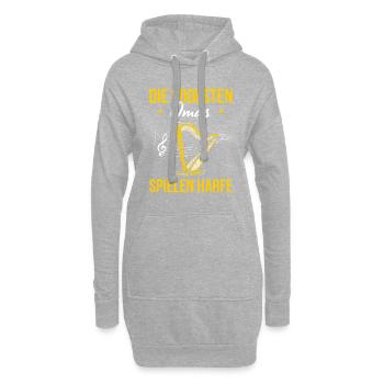 Die Coolsten Omas Spielen Harfe Geschenk - Hoodie-Kleid - Grau meliert - Vorne