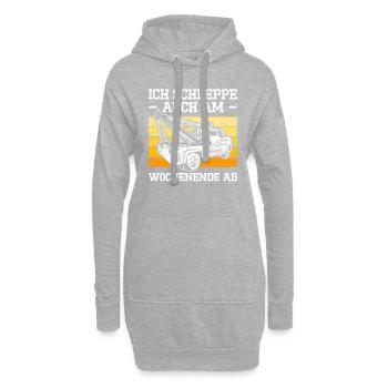 Ich Schleppe Auch Am Wochenende Ab - Hoodie-Kleid - Grau meliert - Vorne